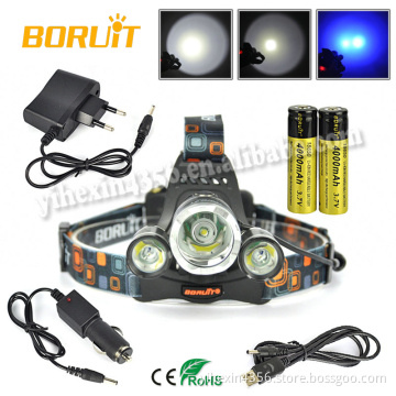 Boruit LED headlamp RJ-3000 Blue Light Cree LED Headlamp
